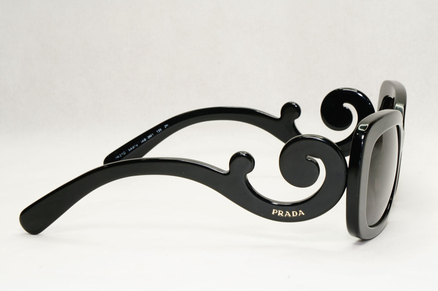 Prada Sunglasses Baroque Swirl Black Square PR27OS SPR 27O 1AB-3M1 151223