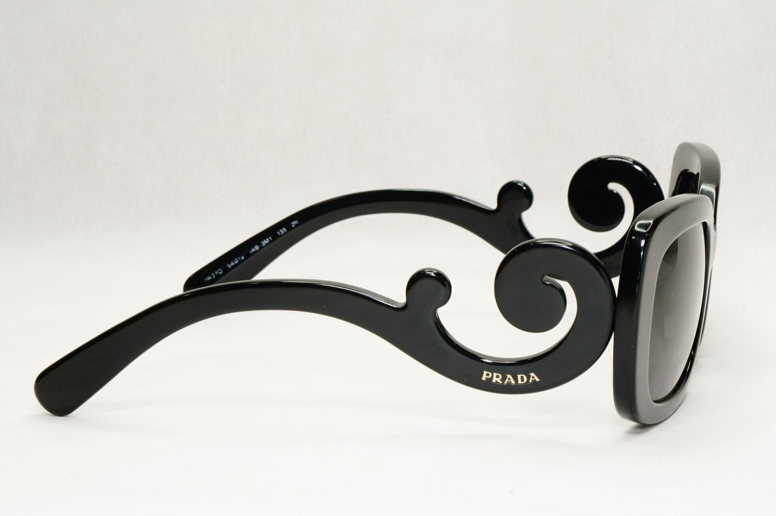 Prada Sunglasses Baroque Swirl Black Square PR27OS SPR 27O 1AB-3M1 151223