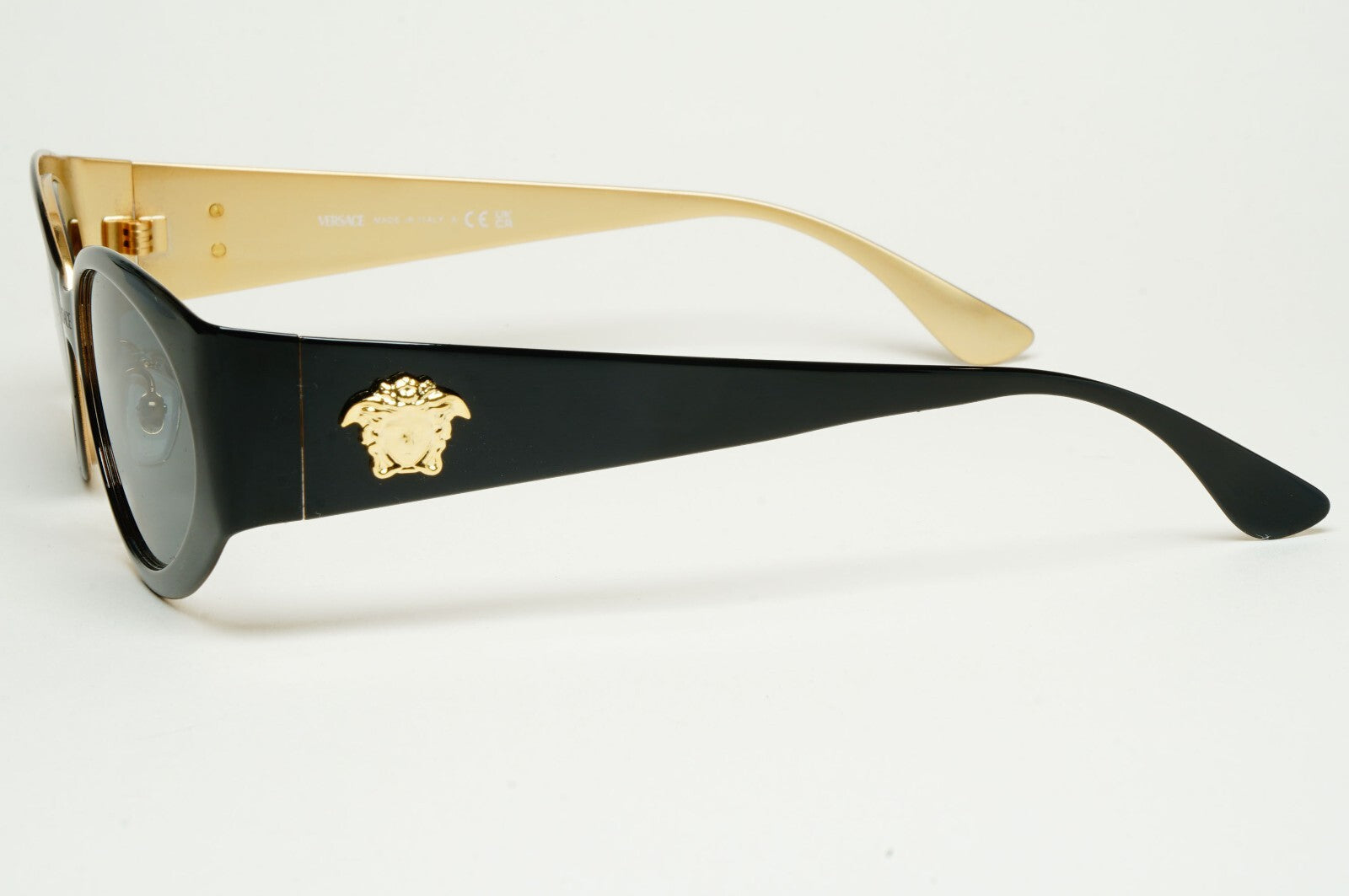 Versace Sunglasses Black Oval Gold La Medusa MOD VE 2263 1433/87 56mm [a]
