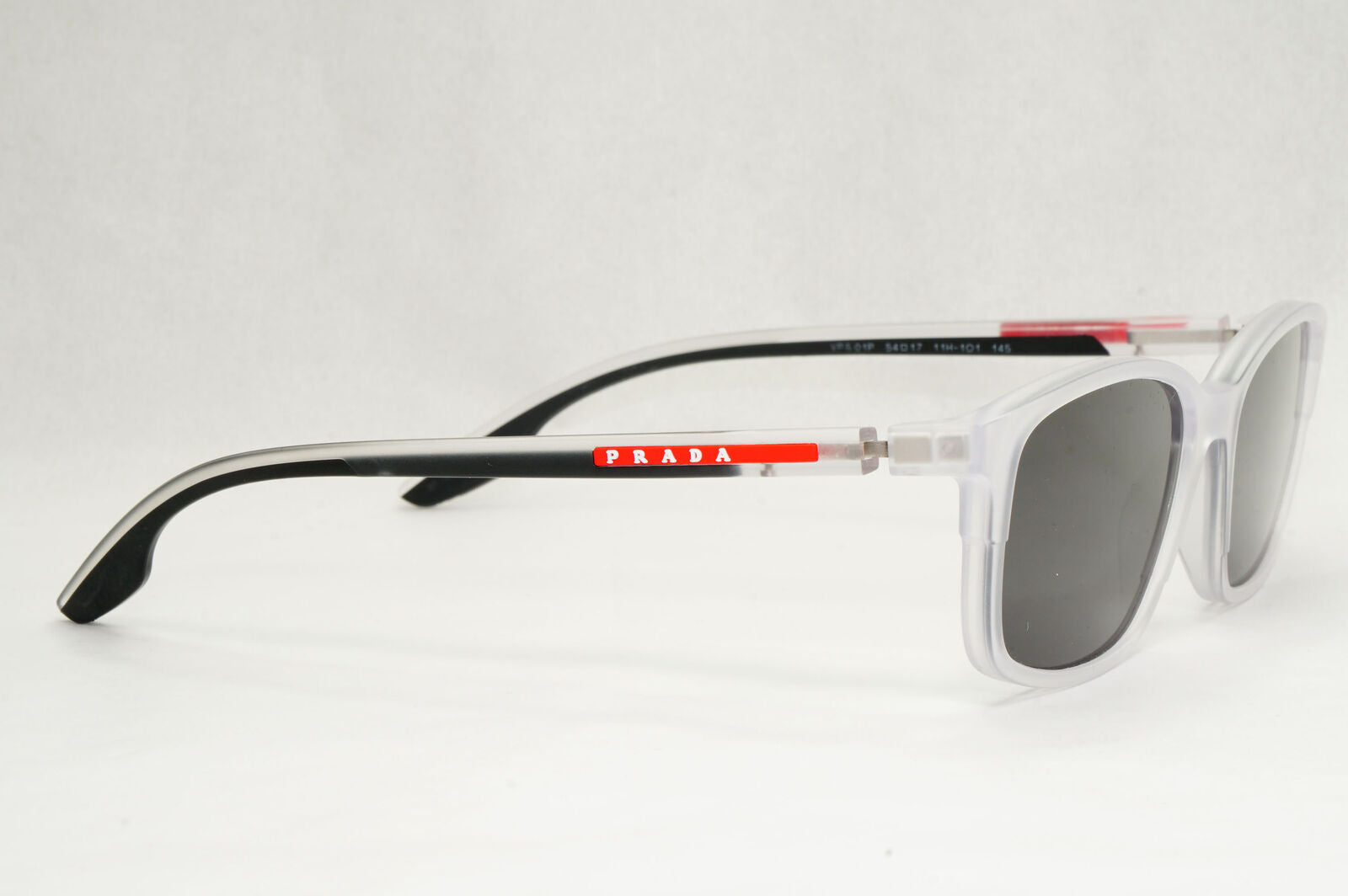Prada Sunglasses Matte Transparent Grey Black PS01PV VPS 01P 11H-1O1 54mm