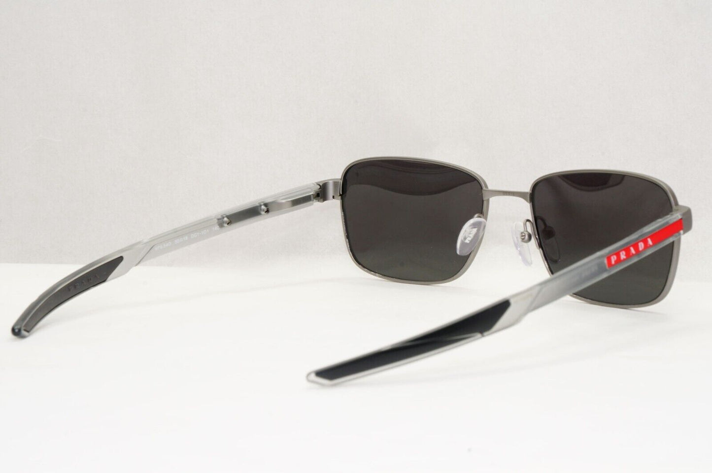 Prada Sunglasses Grey Black Red Stripe Mens PS54OV VPS 54O DG1-1O1 55mm