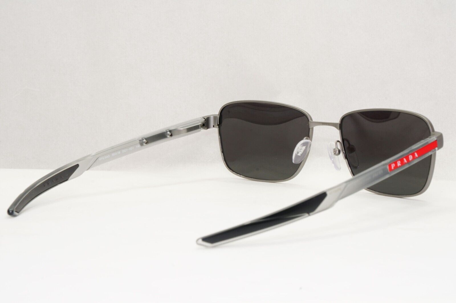 Prada Sunglasses Grey Black Red Stripe Mens PS54OV VPS 54O DG1-1O1 55mm