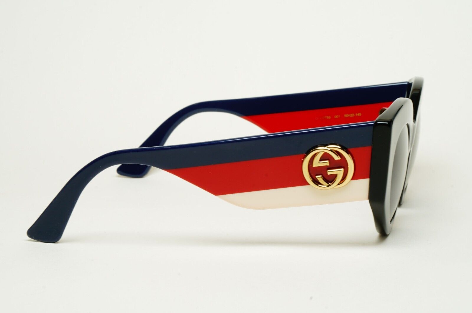 Gucci Sunglasses 2018 Square Black Oversized Large Blue Red GG0275S 001 290125