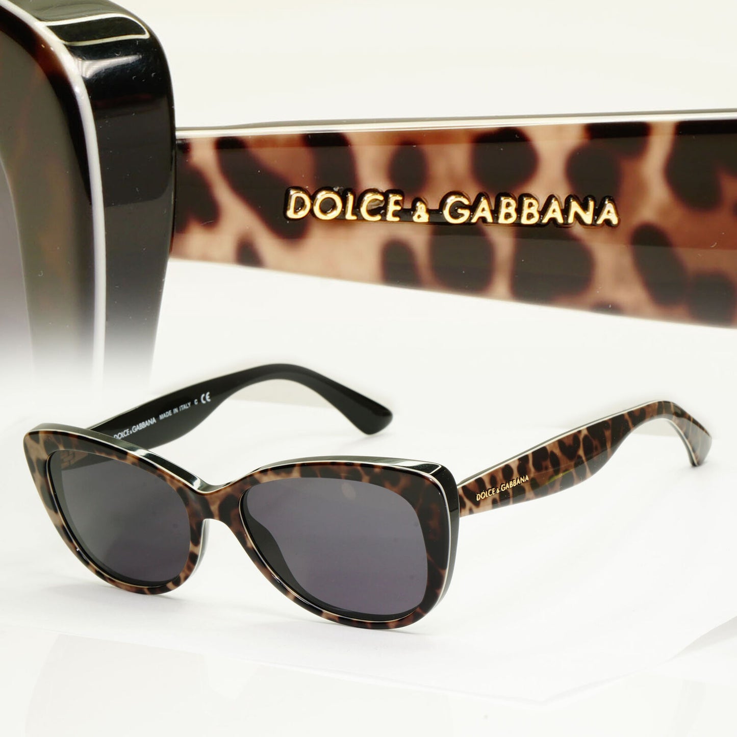 Dolce & Gabbana Sunglasses Leopard Black Brown Animal Print DG 3166 1995 250123