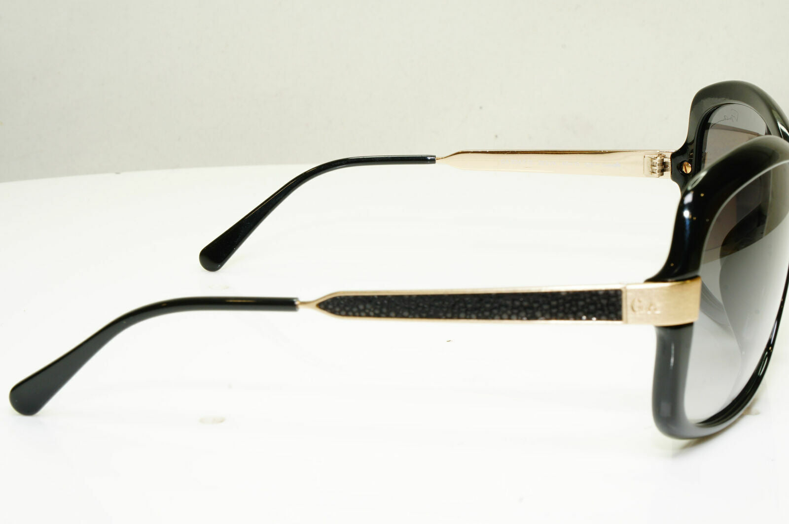 Giorgio Armani Stingray Leather Black Gold Sunglasses Womens GA 934 2E9VK 30343
