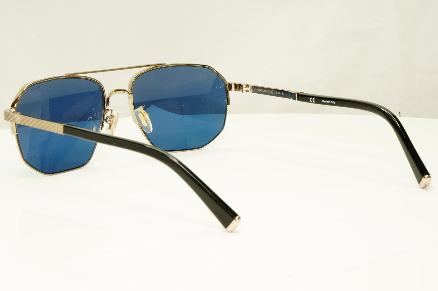 Police Lewis Hamilton F1 Sunglasses Gold Blue Square Metal SPL A25 COL 0594 [A]