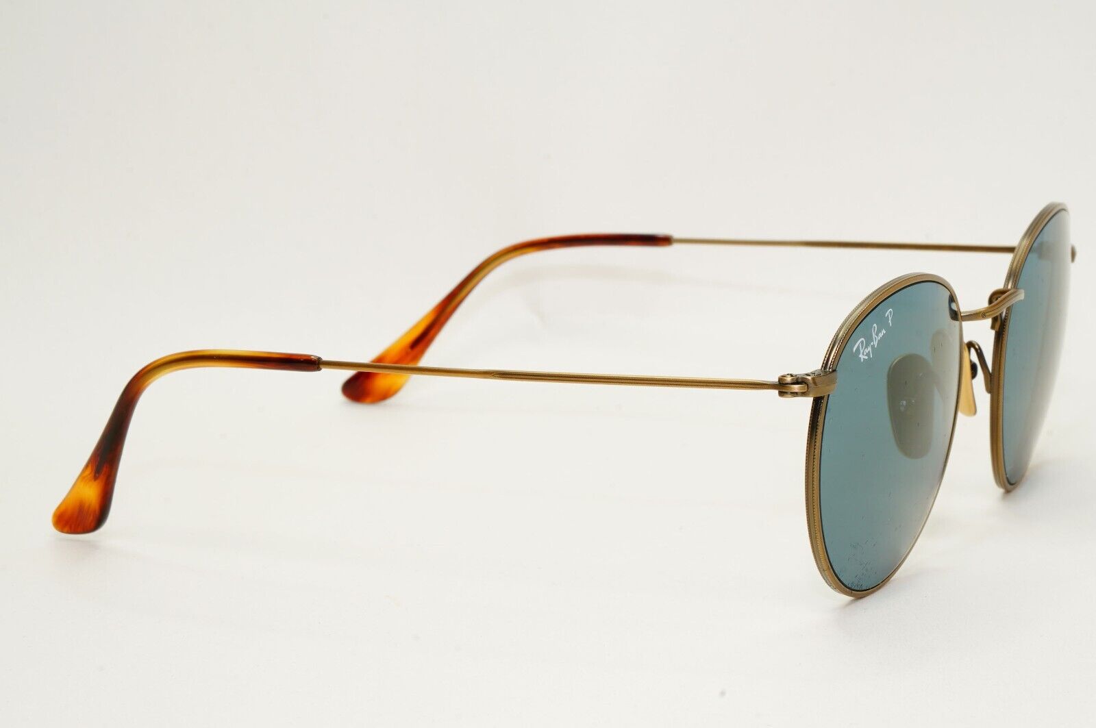 Ray-Ban Sunglasses Round Titanium Polarised Bronze Blue RB 8247 9207/T0 50mm