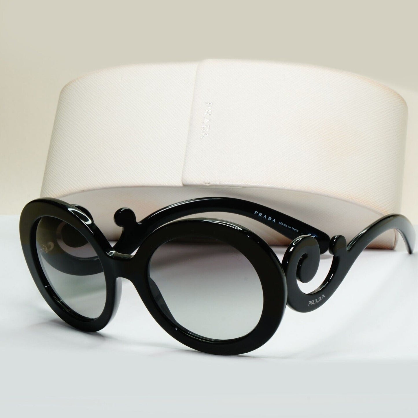 Prada Sunglasses Swirl Baroque Black Round PR27NS SPR 27N 1AB-3M1 061024