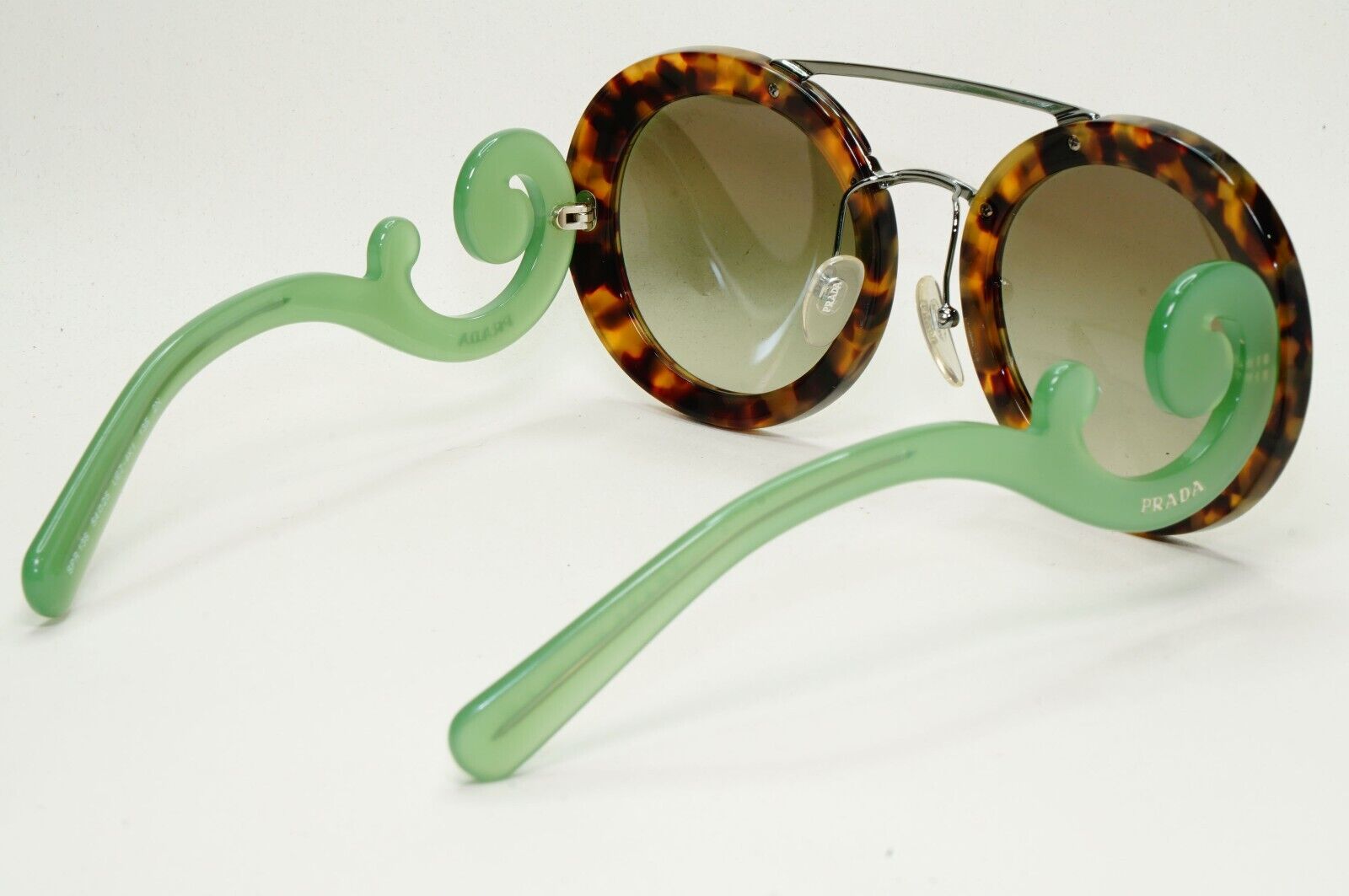 Prada Sunglasses Baroque Swirl Brown Green Round PR13SS SPR 13S UEZ-4K1 281024