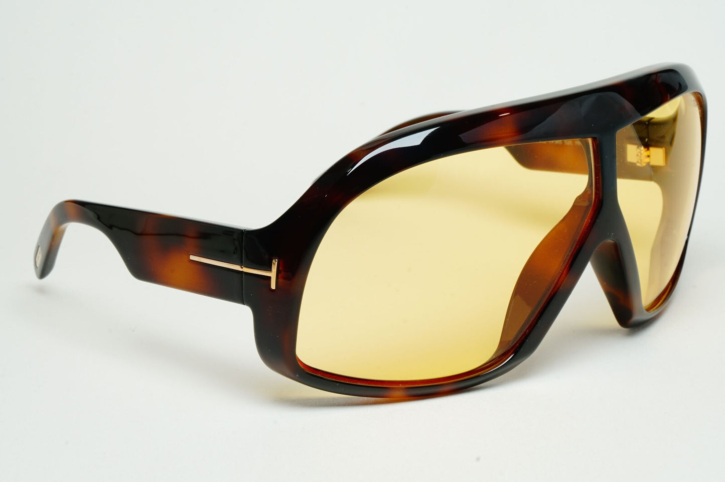 Tom Ford Sunglasses Cassius Brown Tortoise Yellow Wrap Visor FT0965 TF 965 52E A