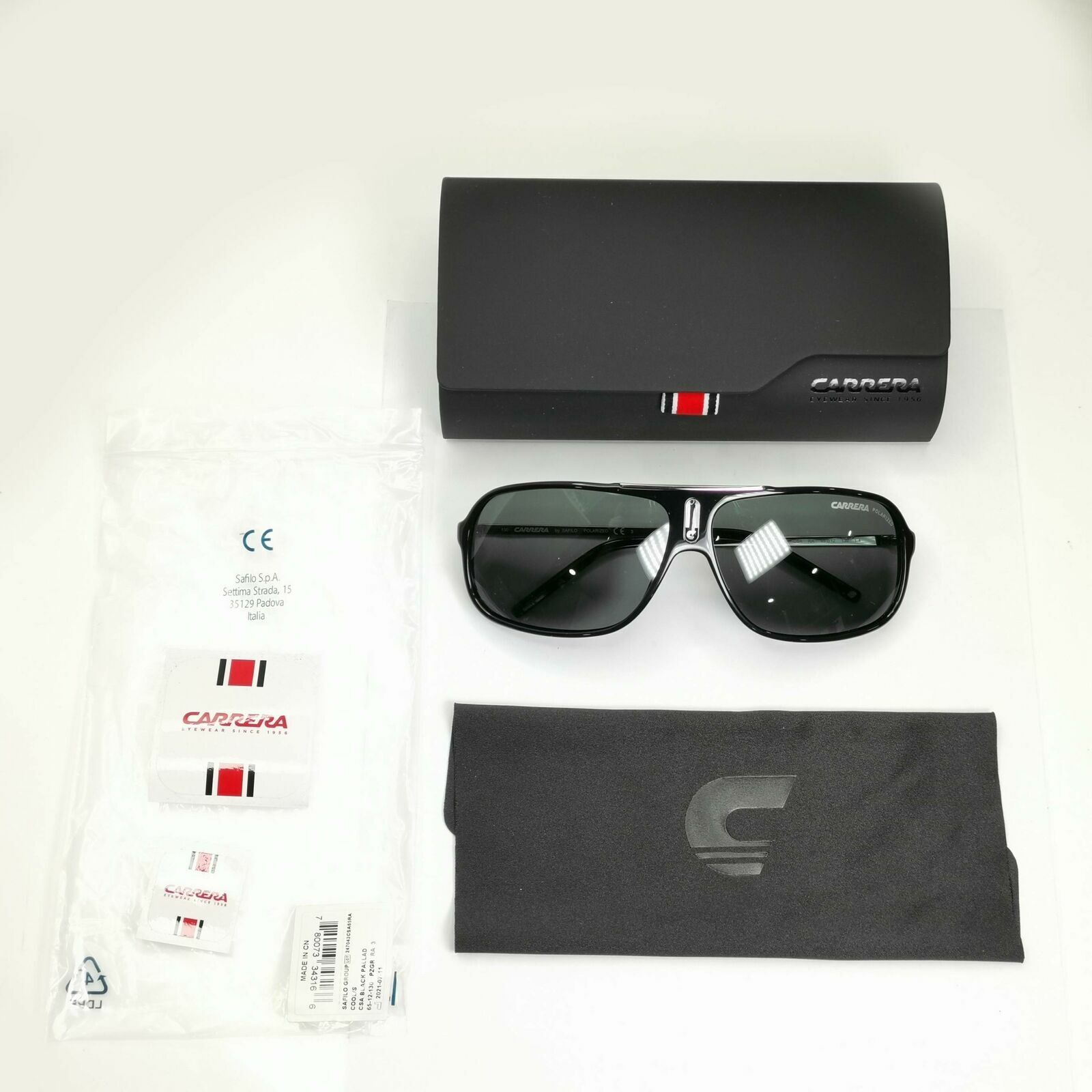 Carrera Polarized Sunglasses Black Smoke Pilot Mens Designer COOL CSARA Sport
