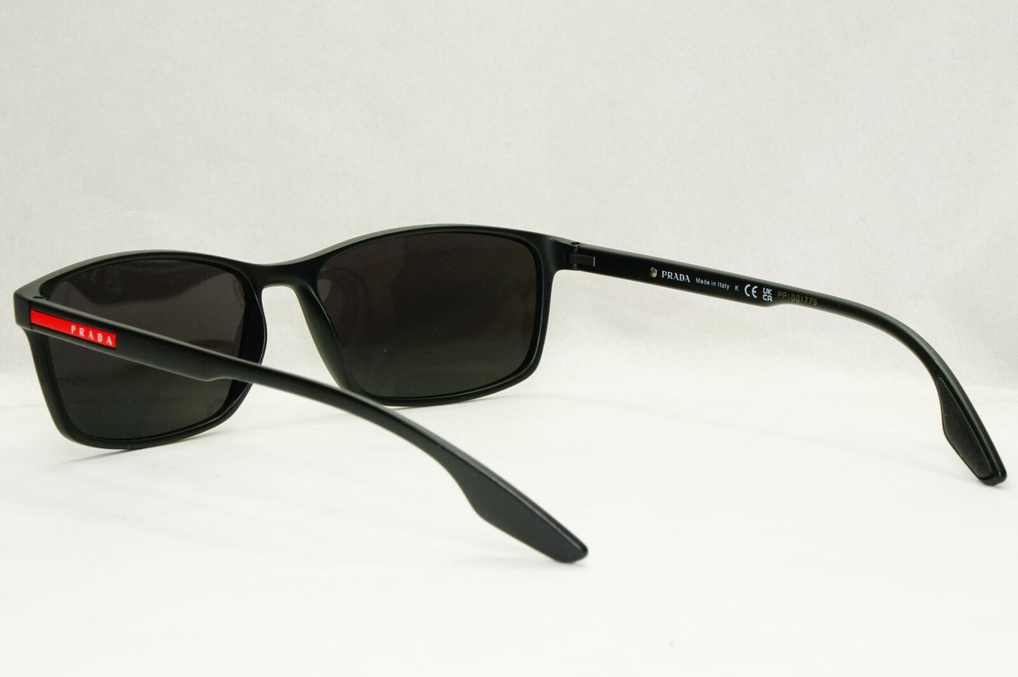 Prada Sunglasses Black Rectangle Square Matte PS04MV VPS 04M 1AB-1O1 56mm