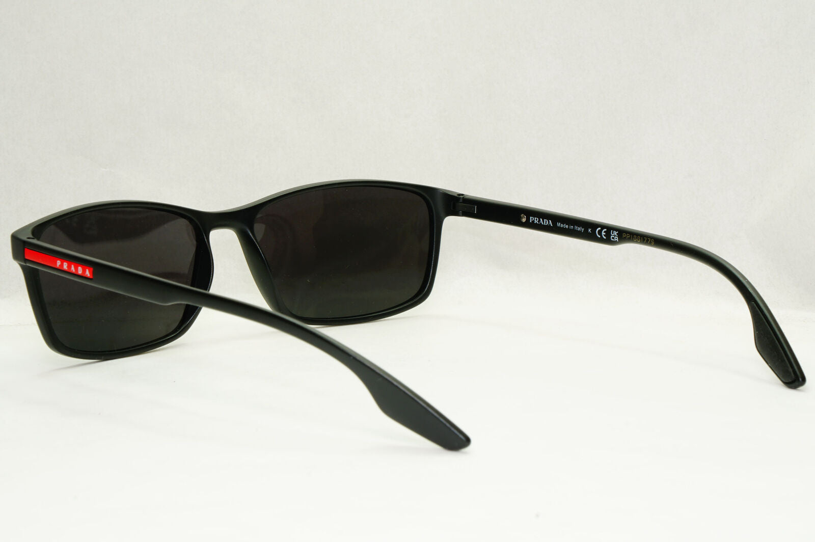 Prada Sunglasses Black Rectangle Square Matte PS04MV VPS 04M 1AB-1O1 56mm