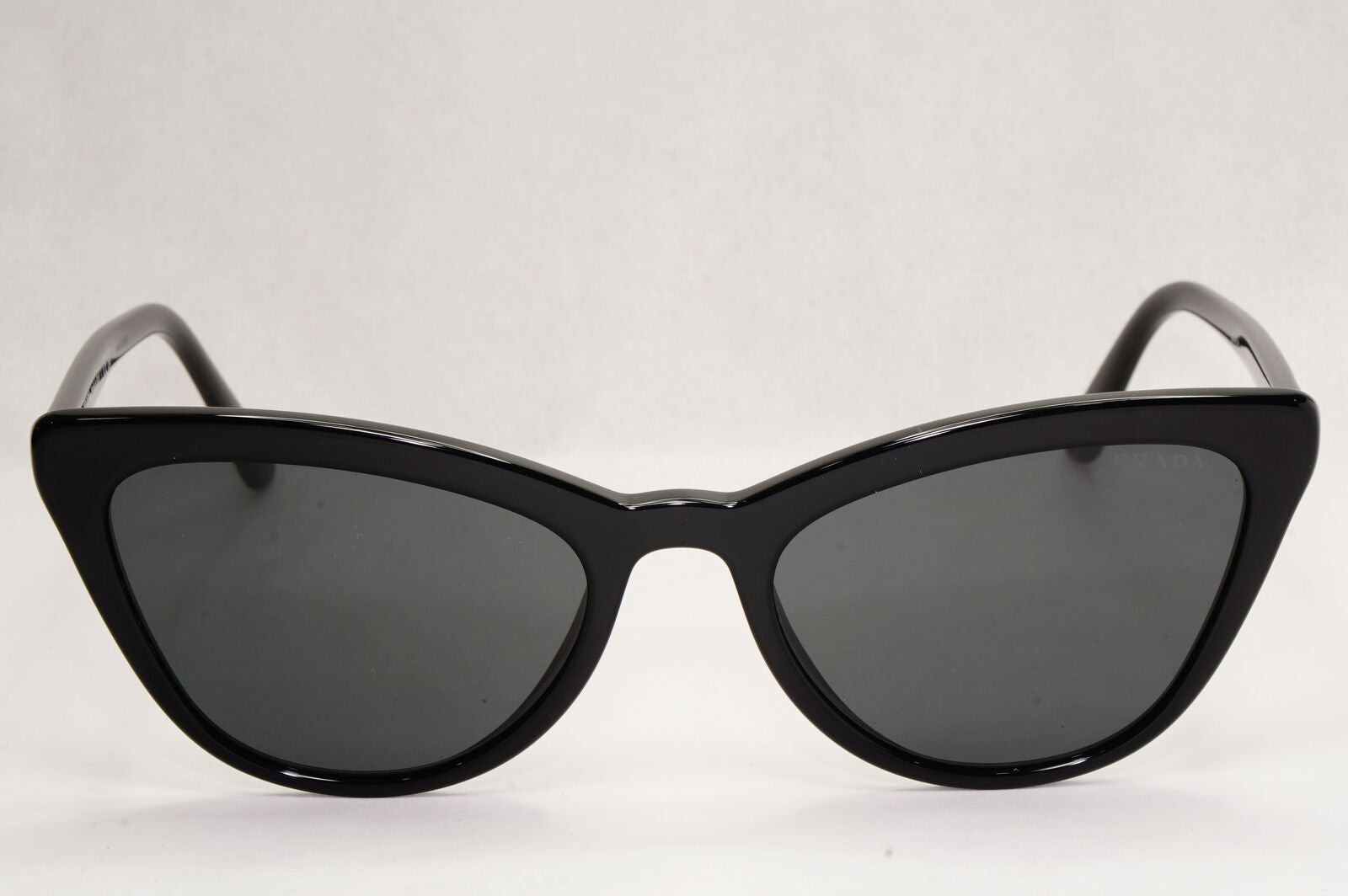 Prada Sunglasses Black Cat Eye Glossy Fashion Womens PR01VS SPR 01V 1AB-5S0 56mm