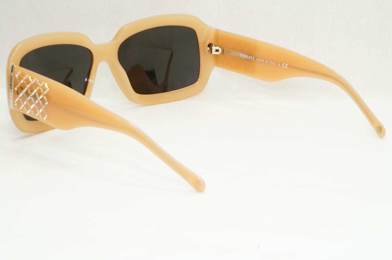 Versace Sunglasses Beige Nude Square Crystal Black MOD VE 4147-B 329/13 141223