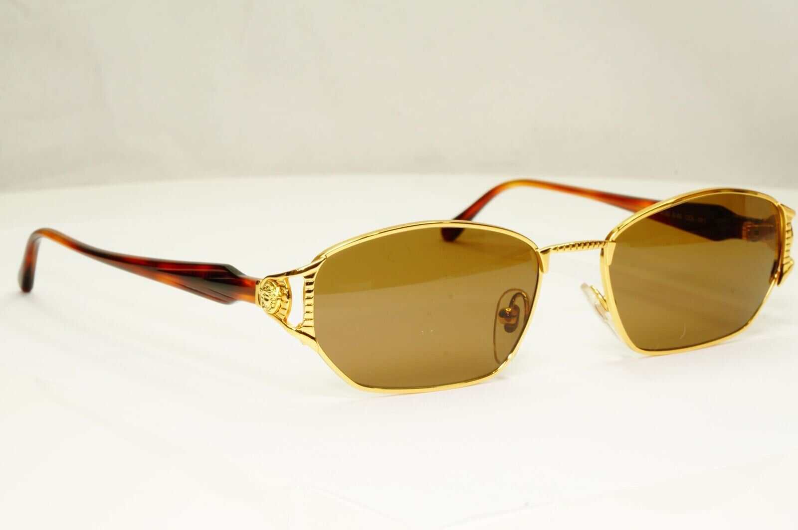 Gianni Versace 1995 Vintage Gold Medusa Havana Brown Sunglasses MOD G45 COL 19L
