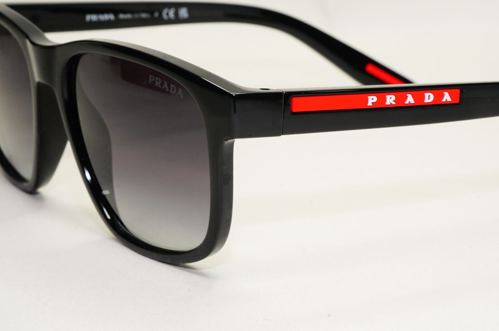 Prada Sunglasses Black Glossy Square Grey Gradient PS06YS SPS 06Y 1AB-09U 56mm