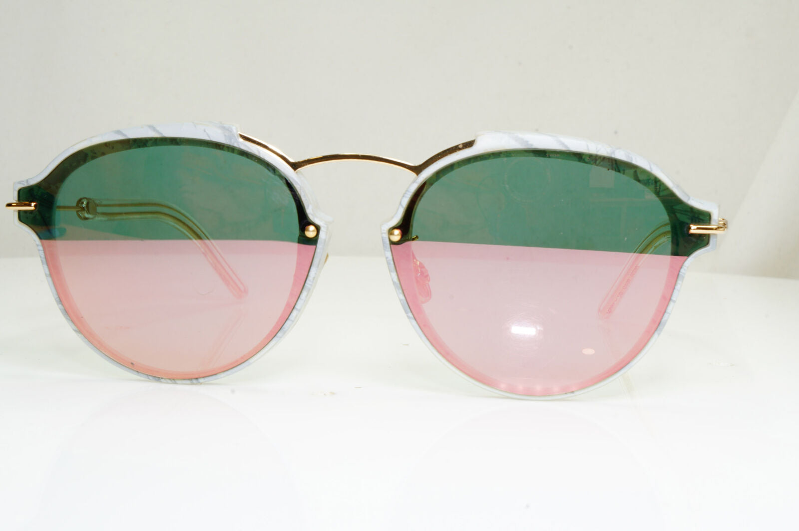 Authentic DIOR Womens Mirror Boxed Sunglasses Gold Square Eclat GBZ0J 29110