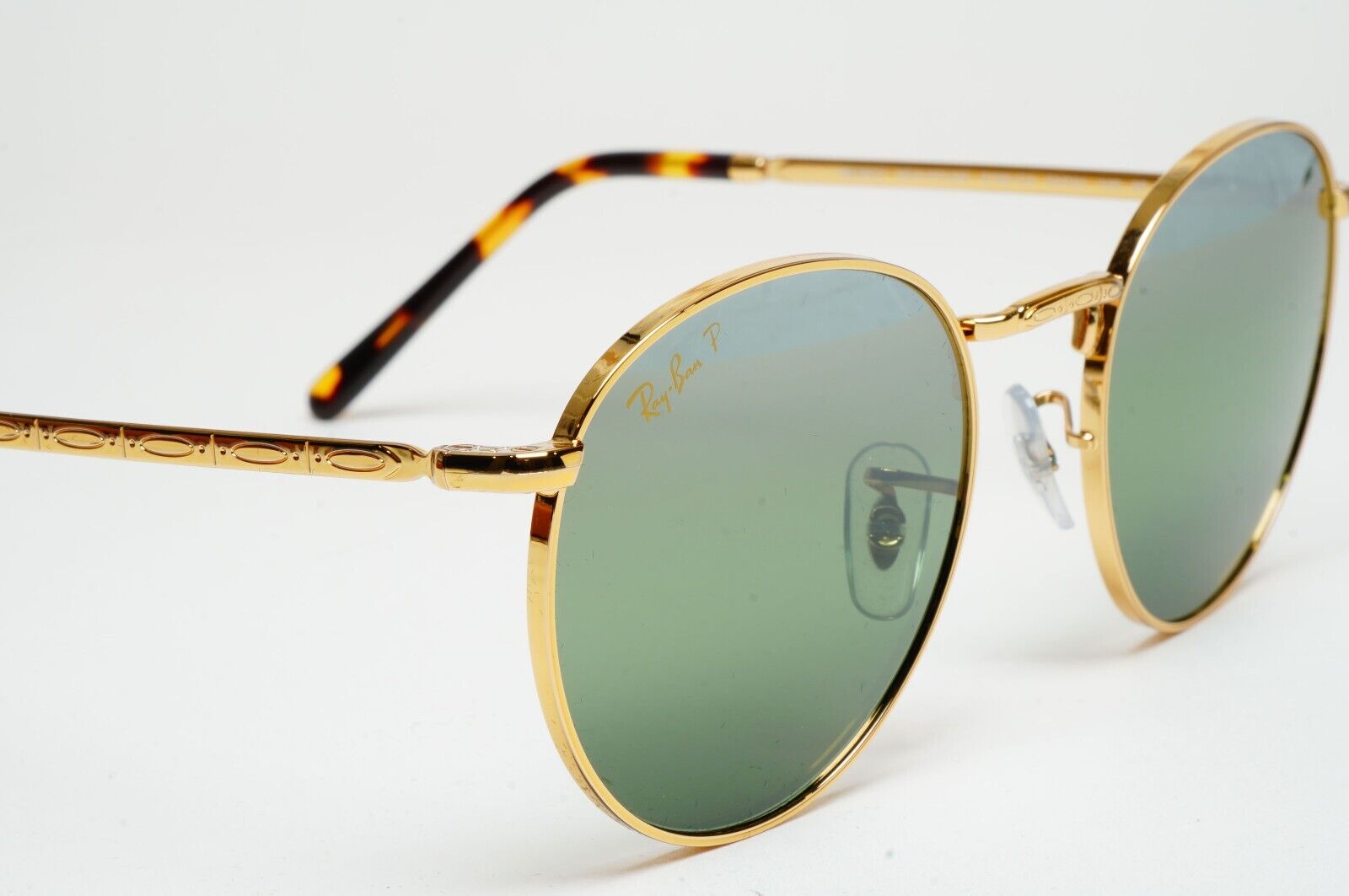 Ray-Ban Sunglasses Polarized New Round Chromance Gold RB 3637 9196/G4 53mm