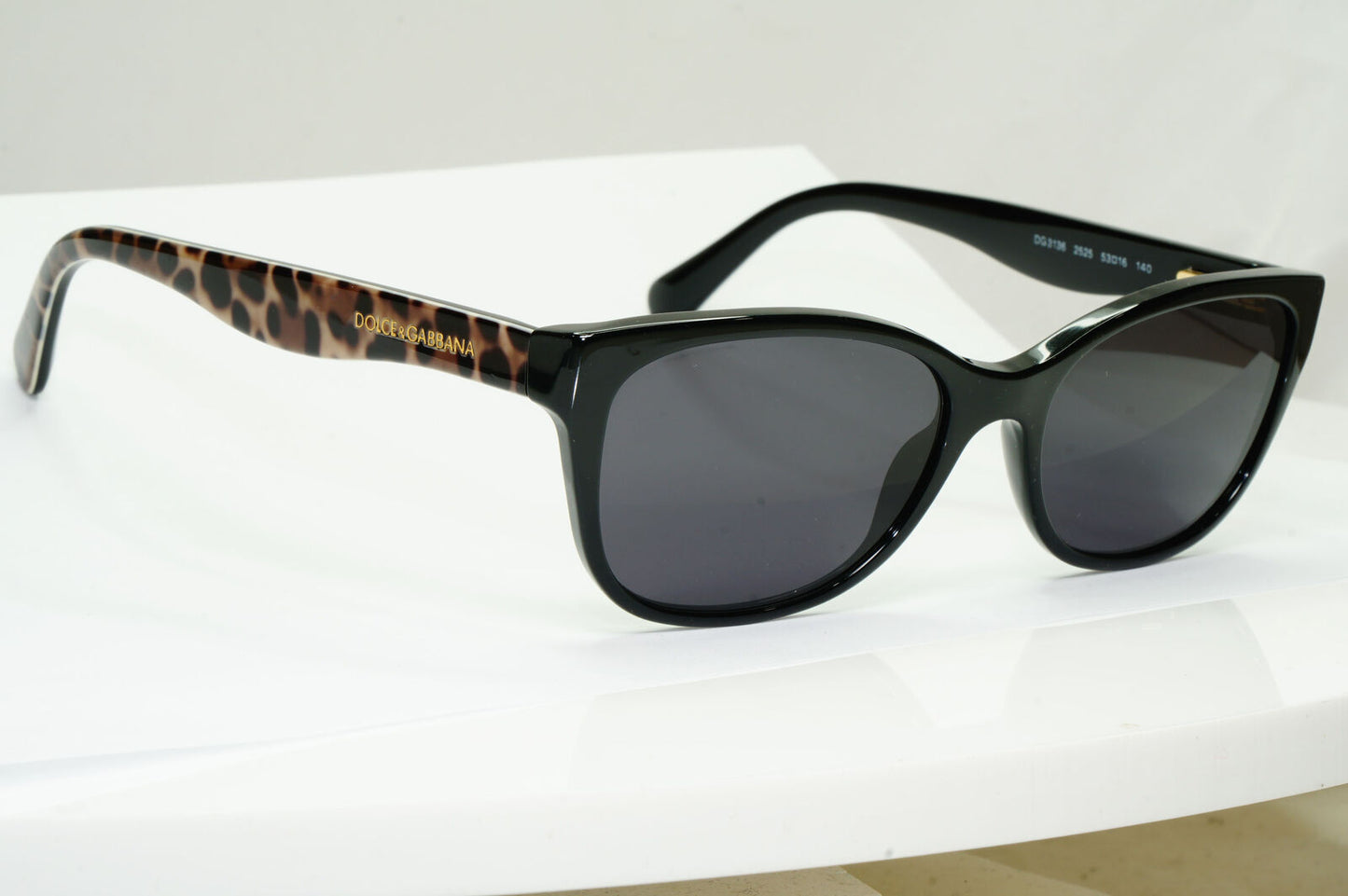 Dolce & Gabbana Leopard Sunglasses Black Brown Animal Print DG 3136 2525 250123