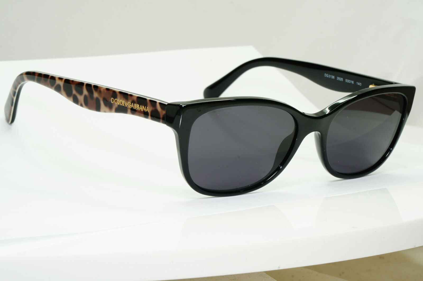 Dolce & Gabbana Leopard Sunglasses Black Brown Animal Print DG 3136 2525 250123