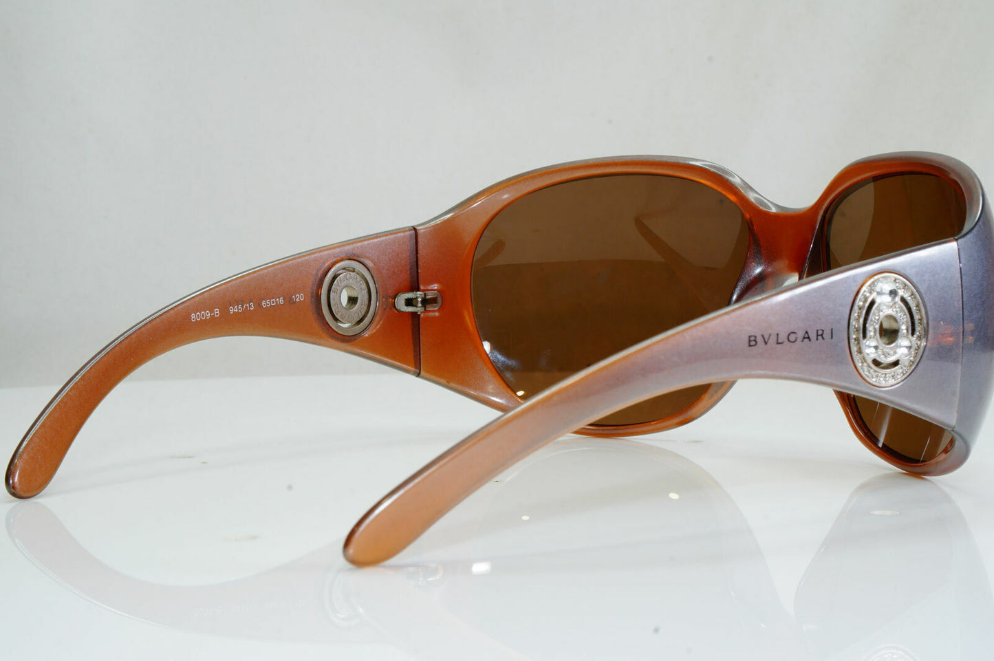 Bvlgari Diamante Oversized Sunglasses Womens Vintage Brown 8009 945/13 28489