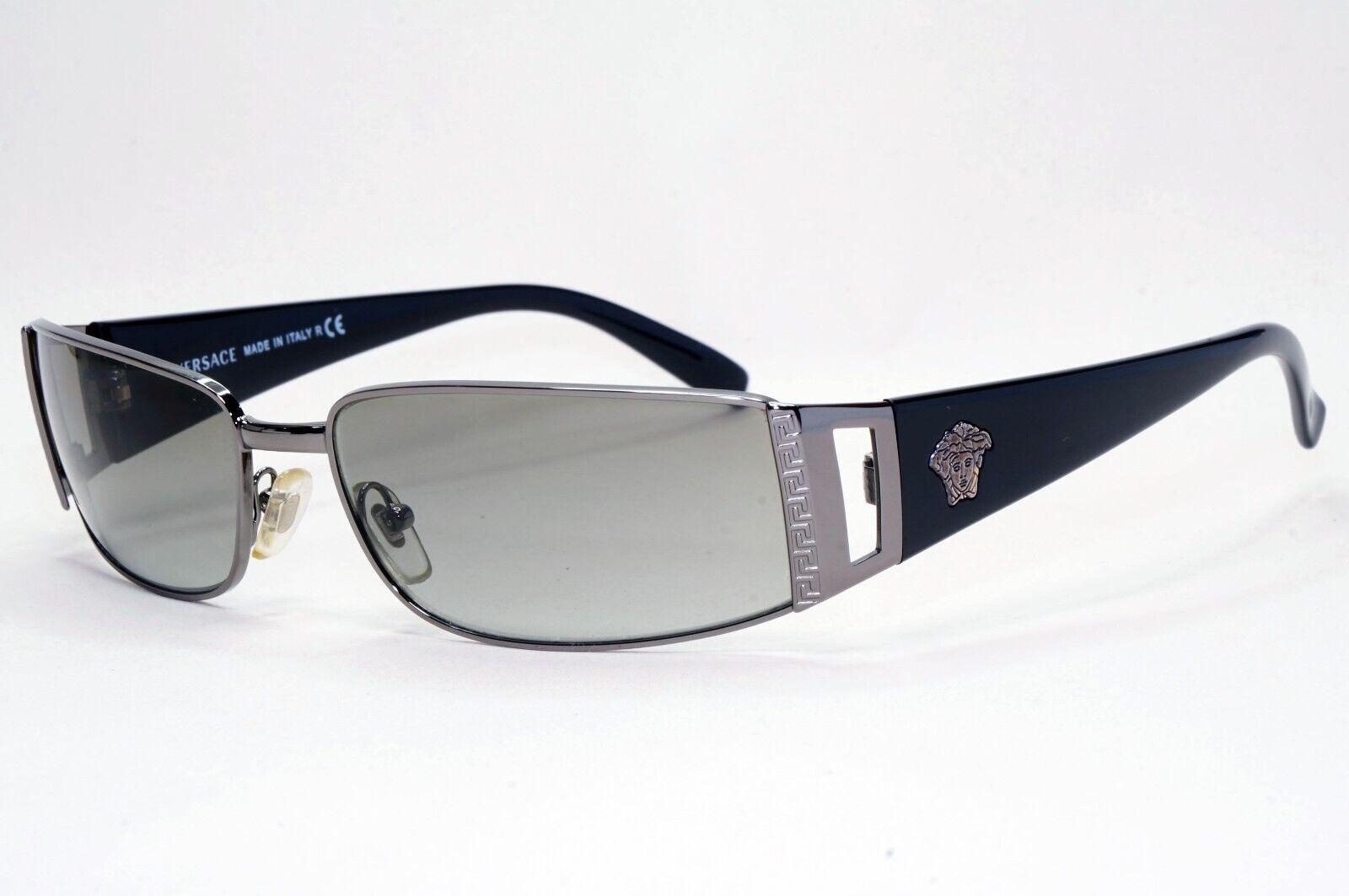 Versace Sunglasses 2003 Vintage Black Grey Rectangle MOD 2021 1001/11 311024