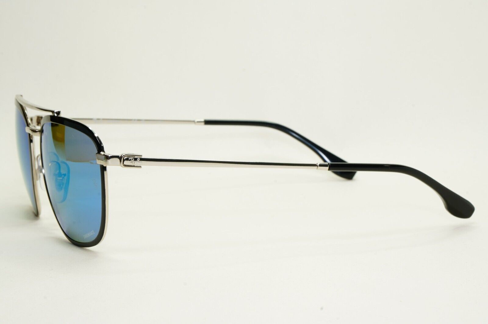 Ray-Ban Sunglasses Chromance Polarised Mirror Black Blue Silver RB 3708 9144/4L