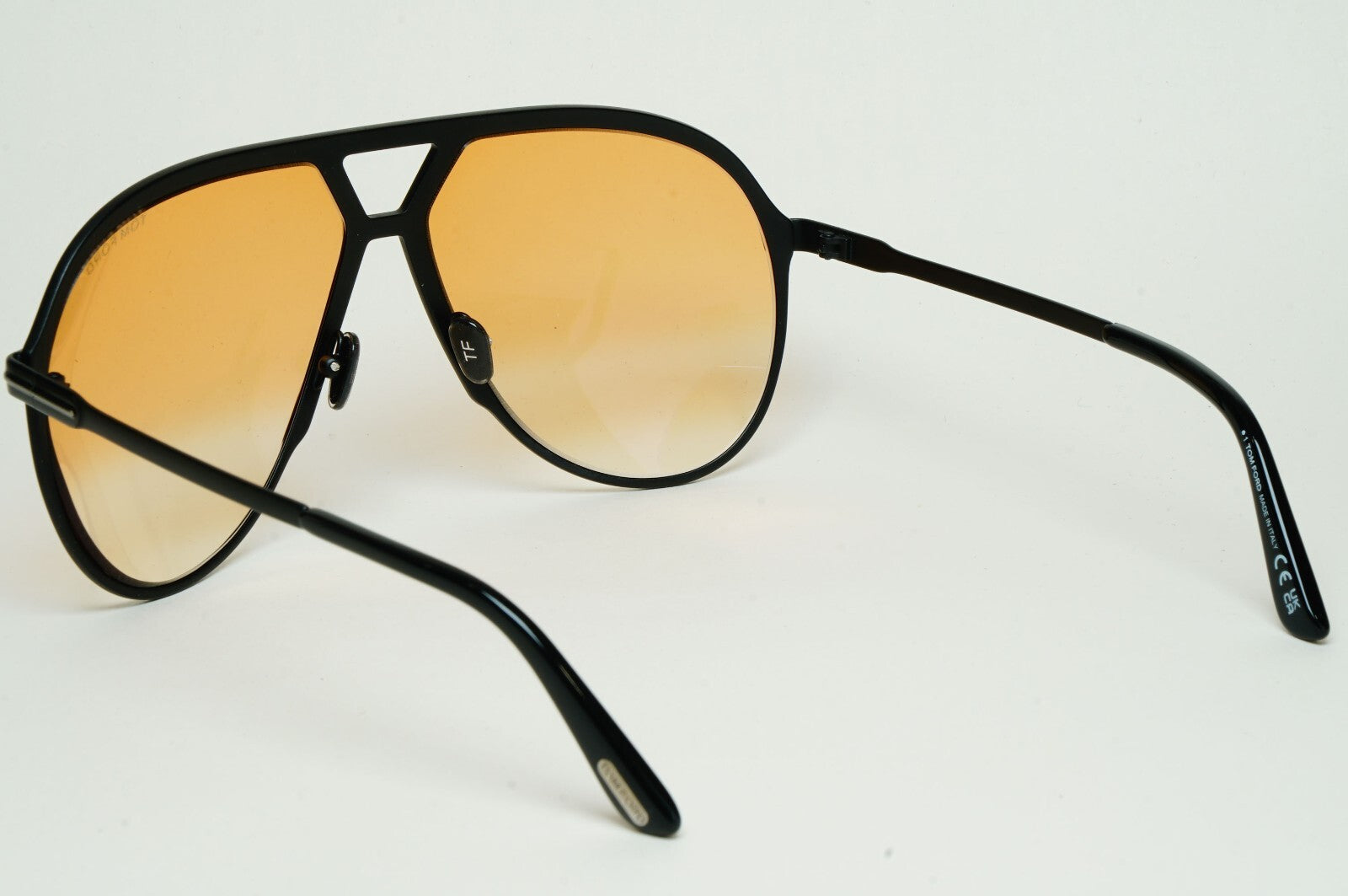 Tom Ford Sunglasses Xavier Black Yellow Large Pilot FT1060 TF 1060 01F [a]