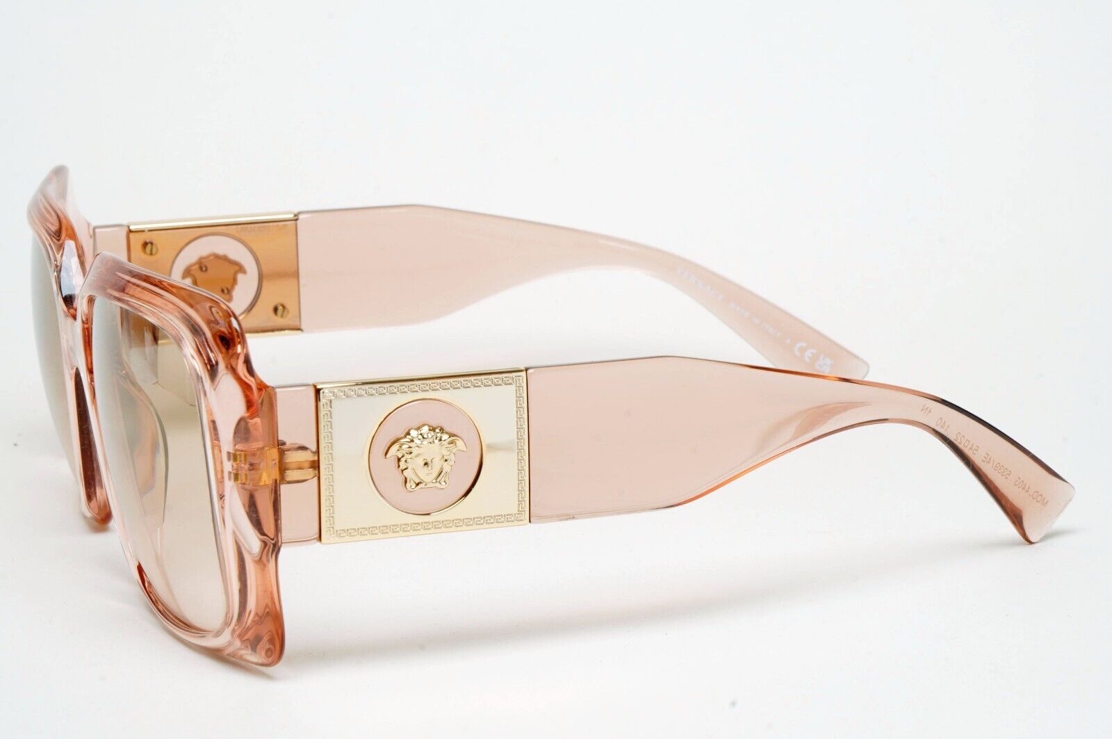 Versace Sunglasses Gold Transparent Pink Medusa Square MOD VE 4405 5339/4E 54mm