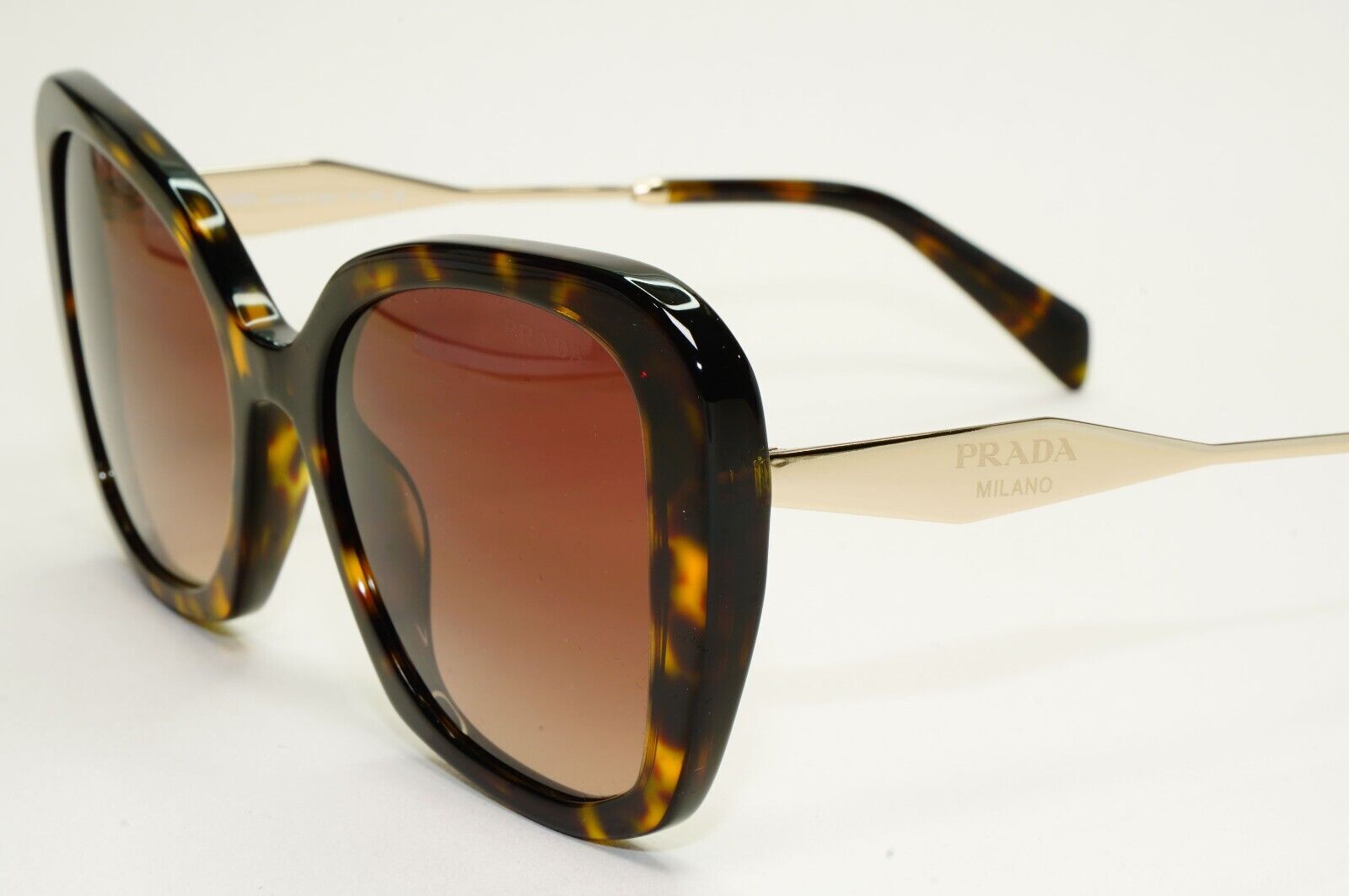 Prada Sunglasses Brown Tortoiseshell Gradient Gold PR03YS SPR 03Y 2AU-6S1 53mm