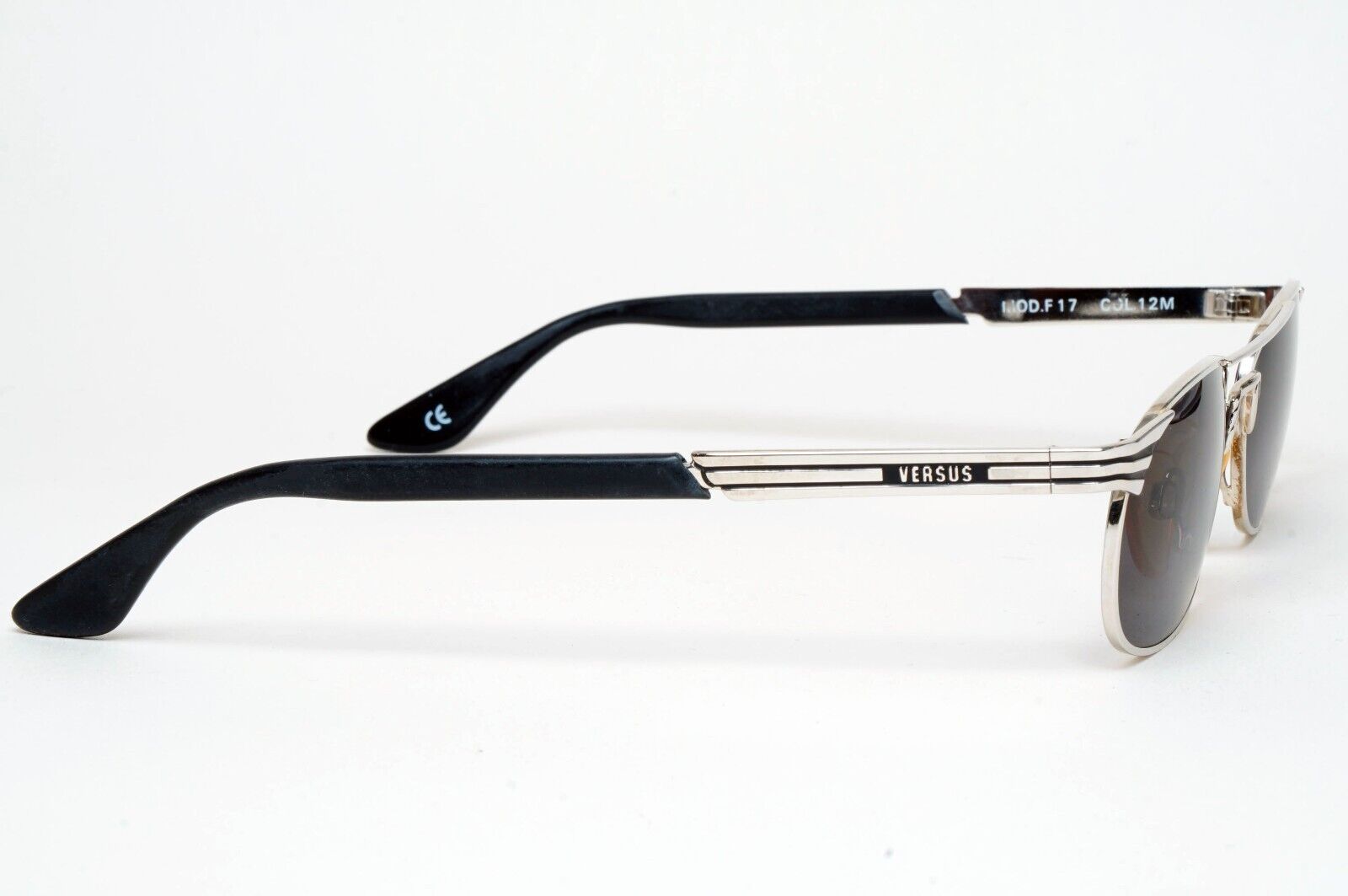 Versus Sunglasses 1996 by Gianni Versace Vintage Silver Black MOD F17 COL 12M