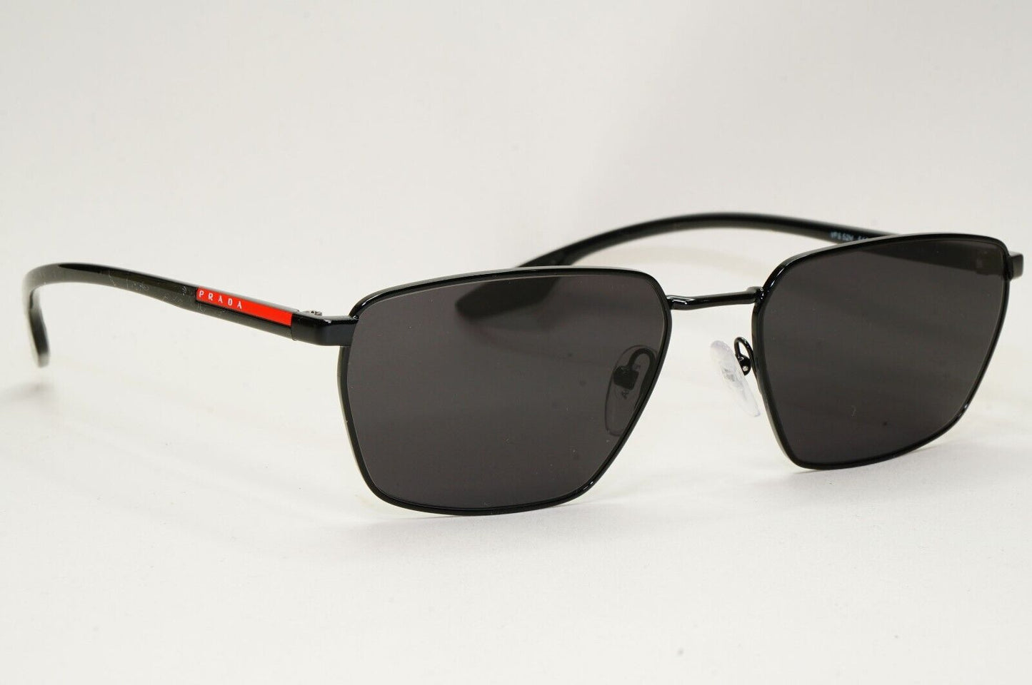 Prada Sunglasses Black Glossy Square Angular Rossa PS52MV VPS 52M 1AB-1O1 54mm