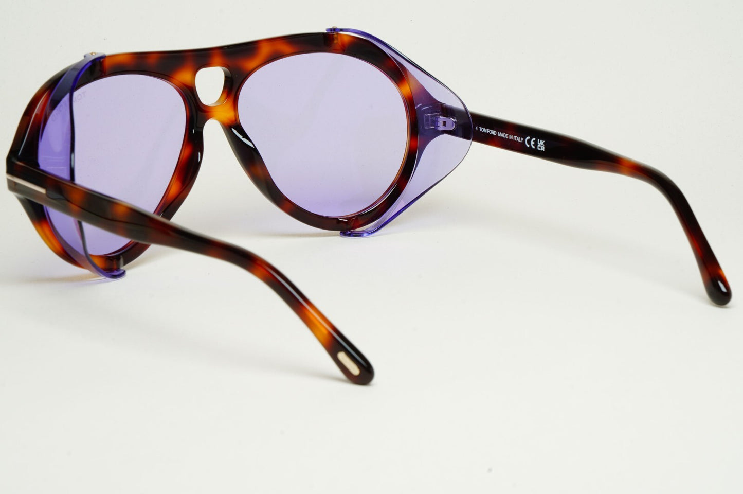 Tom Ford Sunglasses Neughman Brown Violet Pilot Side Shields FT0882 TF 882 53Y