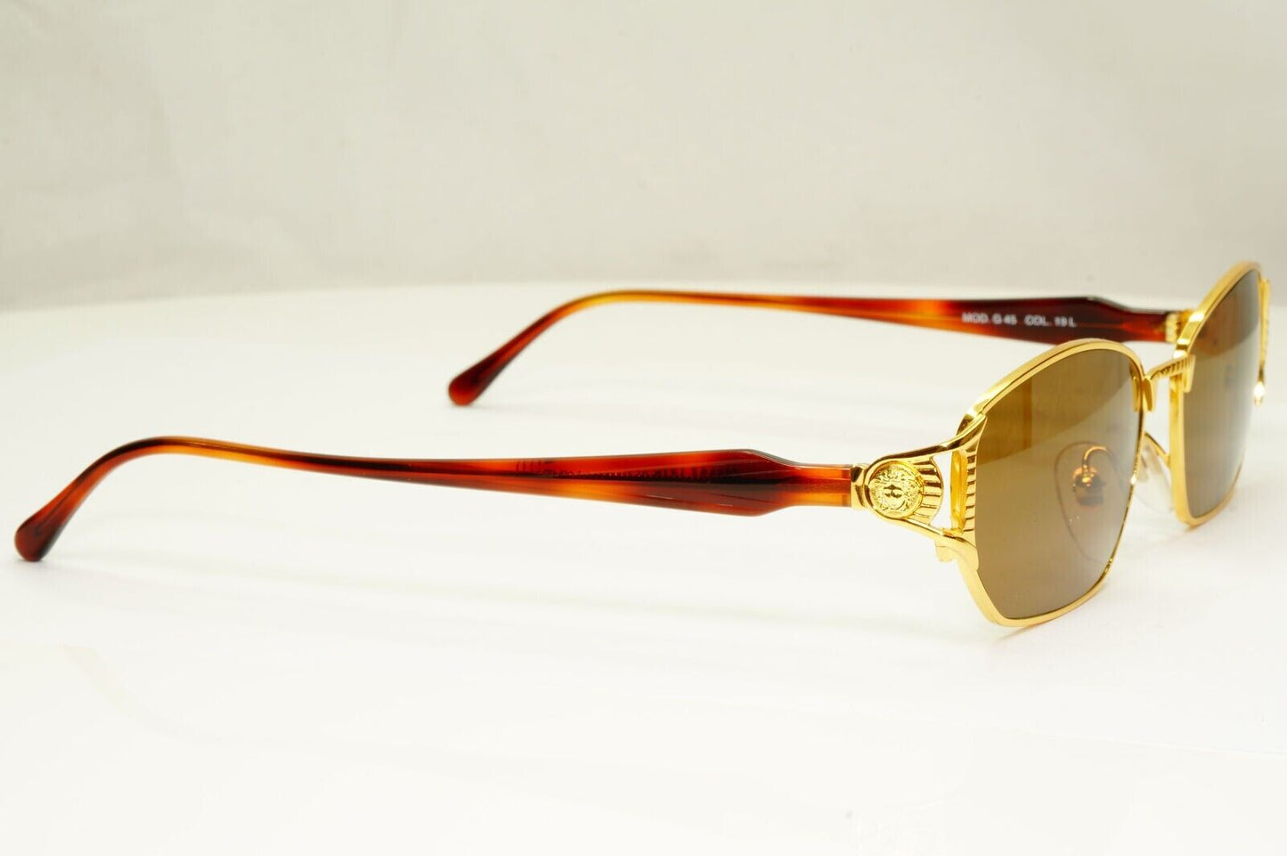 Gianni Versace 1995 Vintage Gold Medusa Havana Brown Sunglasses MOD G45 COL 19L