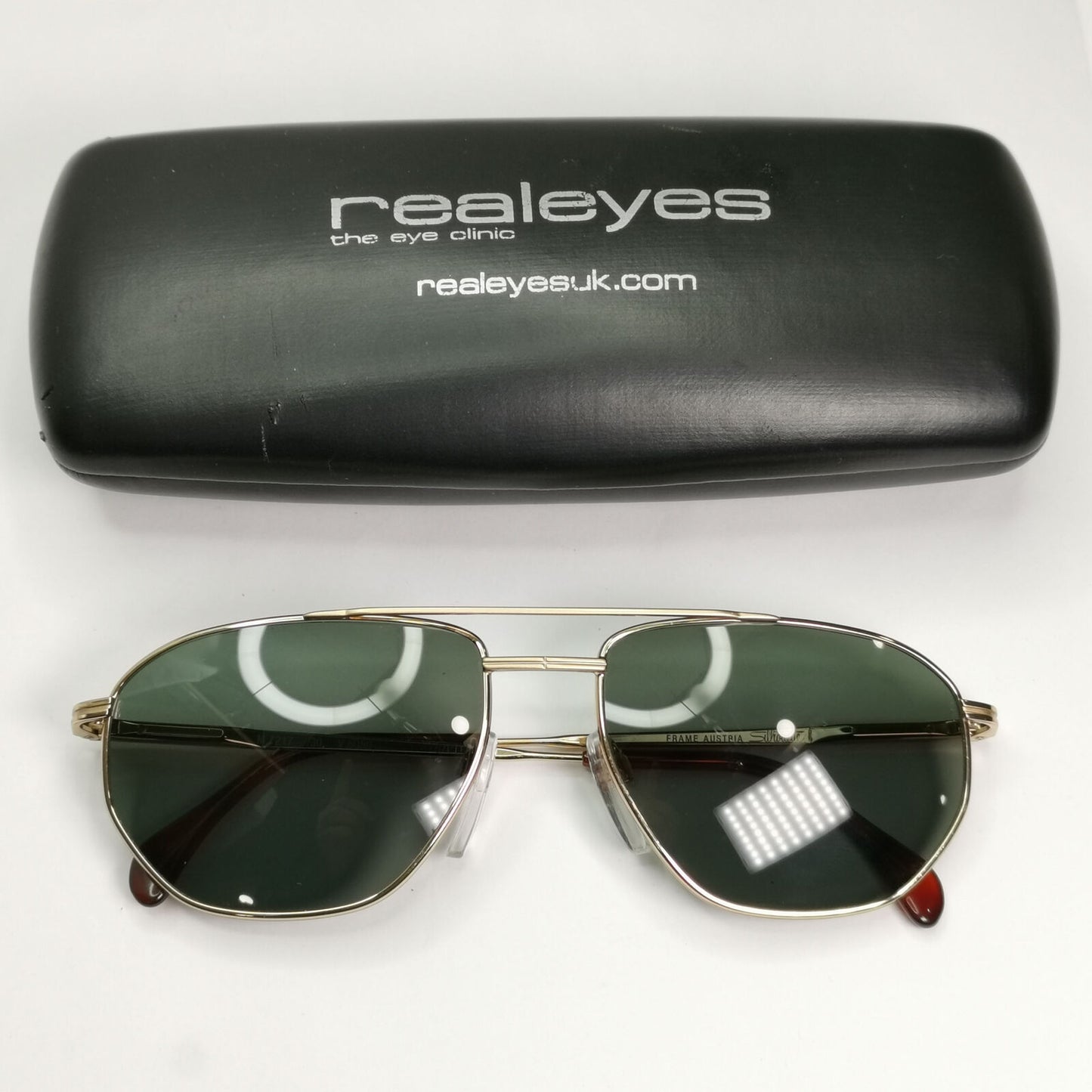 Silhouette 1990s Austria Sunglasses Vintage Gold Green Pilot M7217 V6050 071222