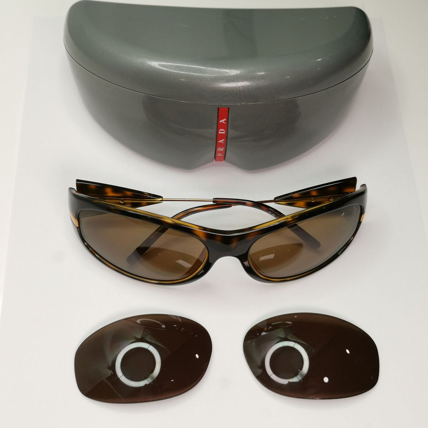 Prada 2007 Brown Sunglasses Gold Vintage Womens PR07IS SPR 07I 2AU-8C1 37434
