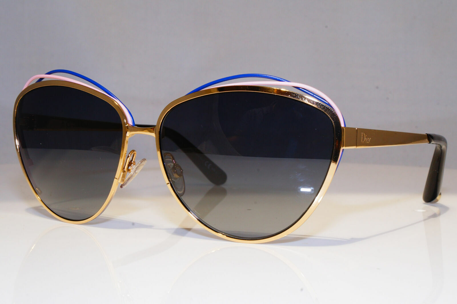 Authentic DIOR Womens Sunglasses Gold Butterfly Vintage SONGE JPFHD 21371