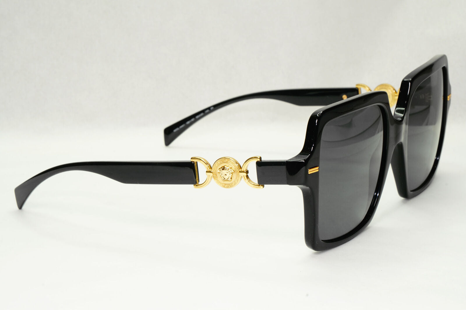 Versace Sunglasses Black Gold Medusa Square Oversized Large MOD VE 4441 GB1/87