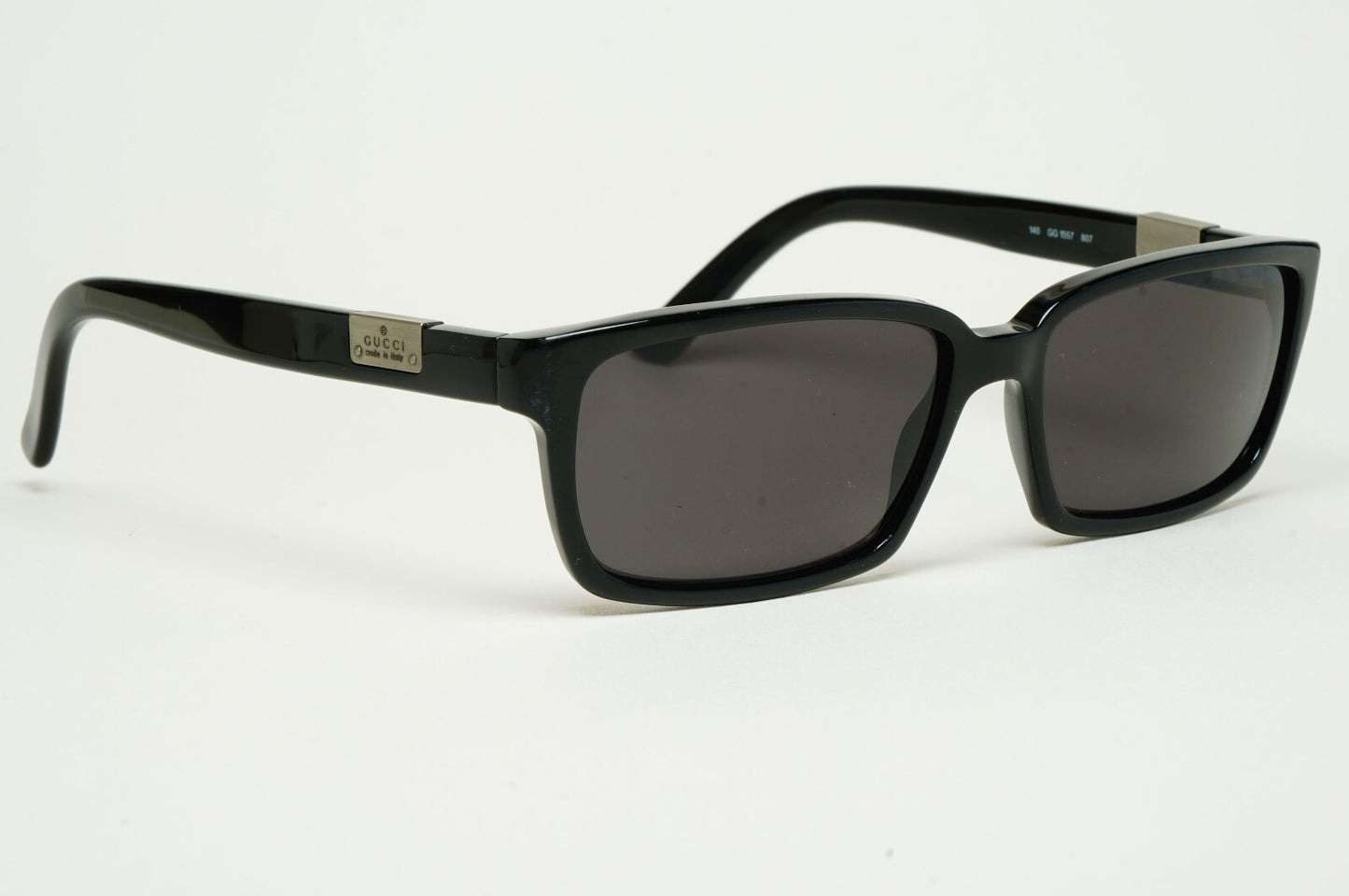 Gucci Sunglasses 1999 Vintage Black Square Retro GG 1557 807 51mm 100325