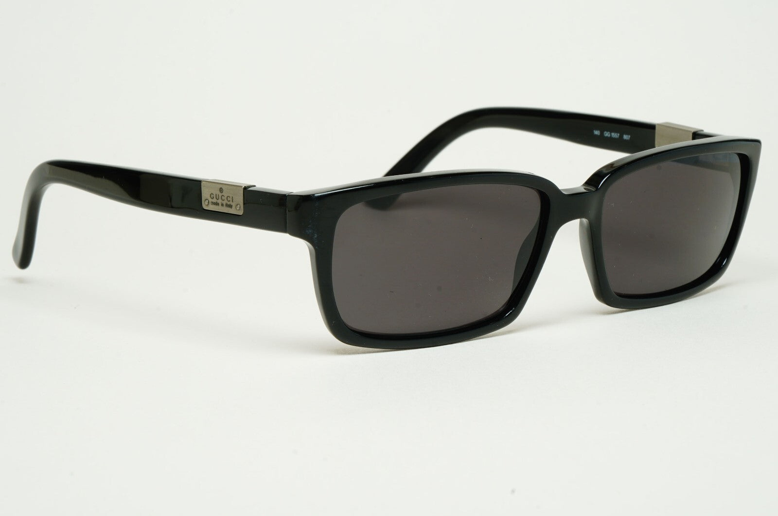 Gucci Sunglasses 1999 Vintage Black Square Retro GG 1557 807 51mm 100325