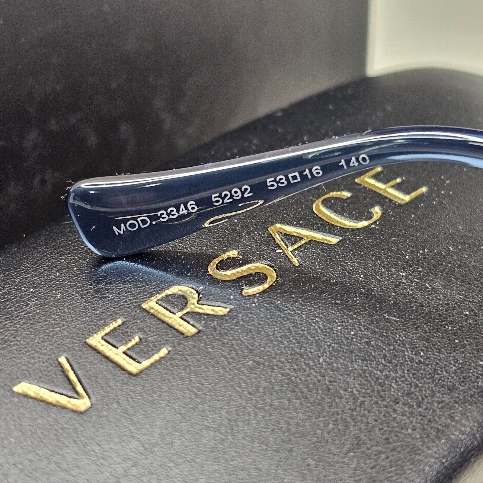 Versace Sunglasses Black Blue Transparent Square Medusa MOD VE 3346 5292 53mm