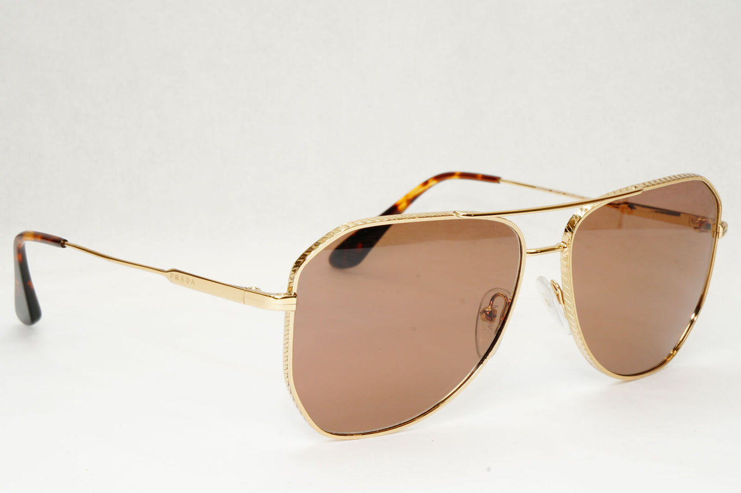 Prada Sunglasses Glass Lens Gold Brown Pilot Metal PR63XS SPR 63X 5AK-05D 58mm