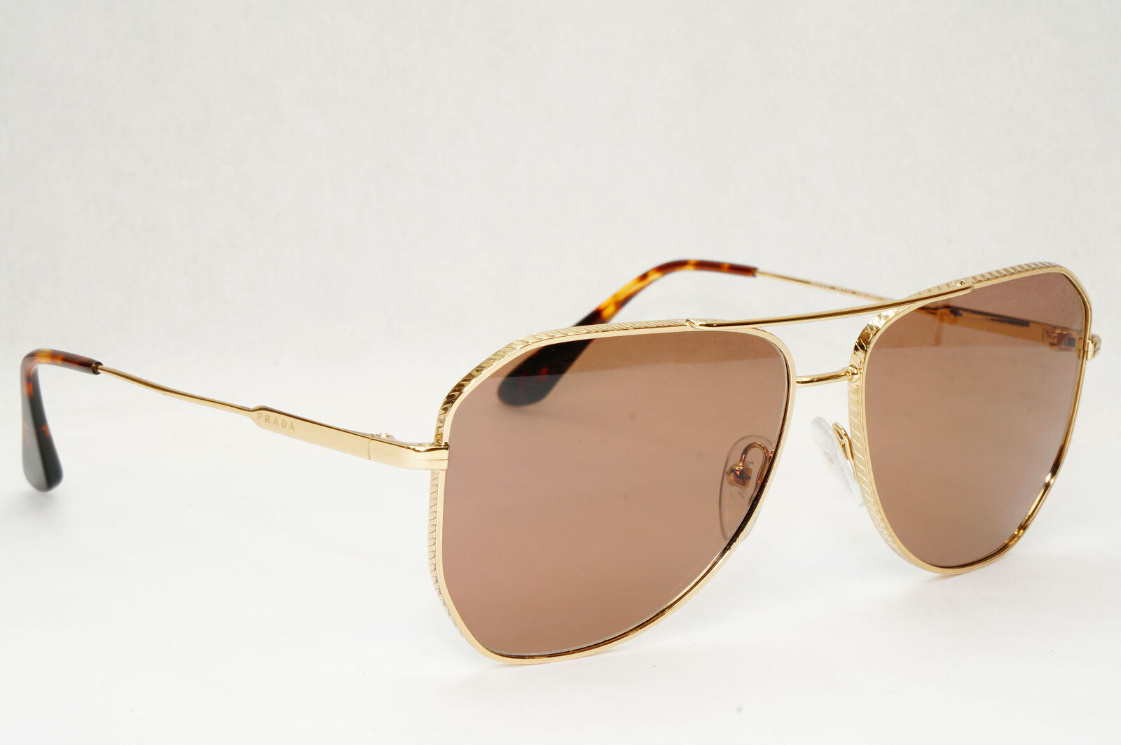 Prada Sunglasses Glass Lens Gold Brown Pilot Metal PR63XS SPR 63X 5AK-05D 58mm