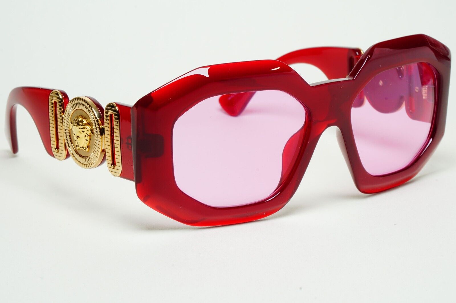 Versace Sunglasses Oversized Medusa Biggie Red Fuchsia MOD VE 4424-U 388/5