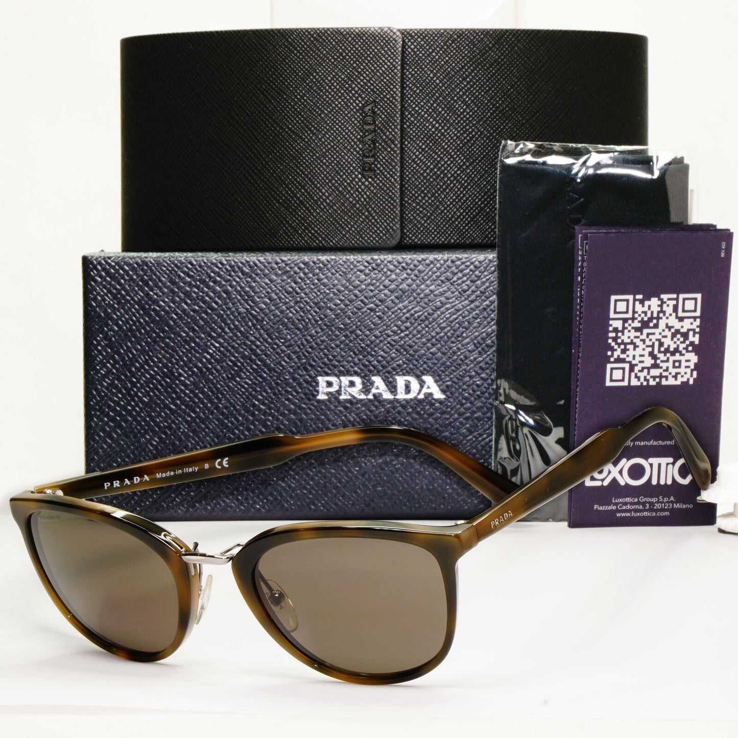 Prada Sunglasses Brown Green Dull Pale Square Tortoise PR22SS SPR 22S U6A-5S2