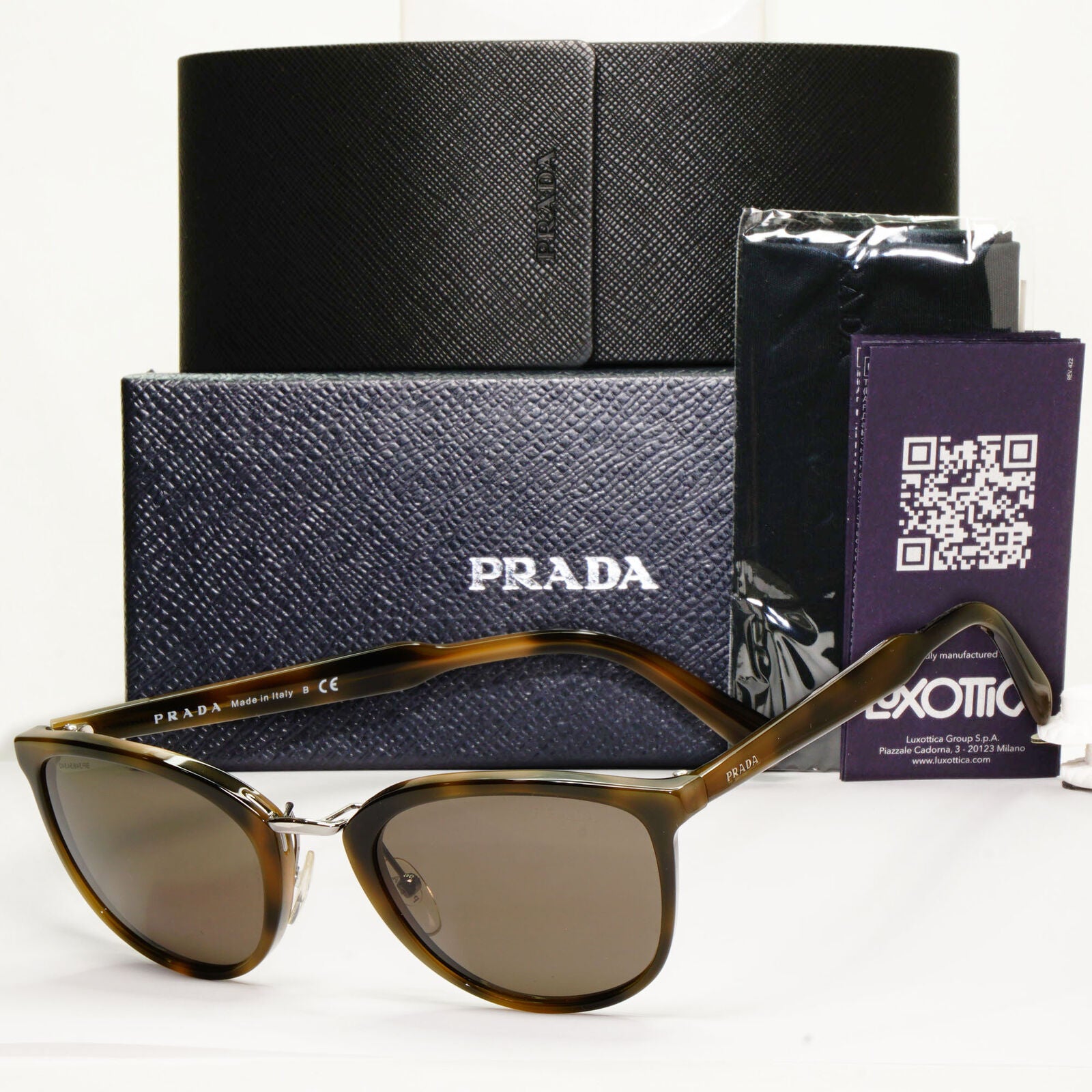 Prada Sunglasses Brown Green Dull Pale Square Tortoise PR22SS SPR 22S U6A-5S2
