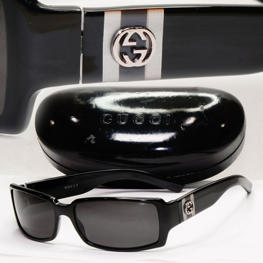 Gucci Sunglasses 2006 Vintage Black Rectangle Square Retro GG 2564/S Z8P 131223