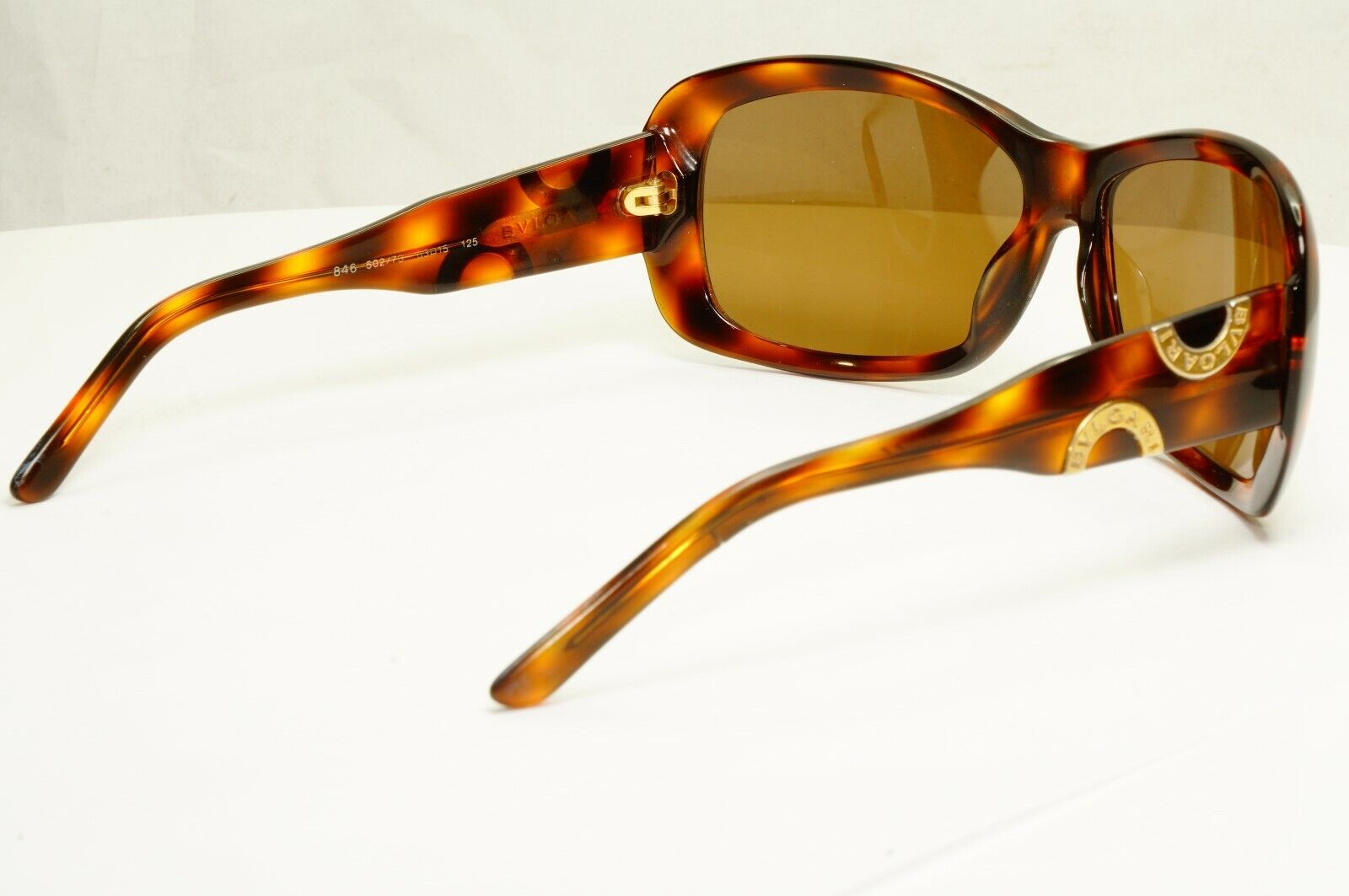 BVLGARI Sunglasses 2002 Vintage Brown Tortoise Square Gold 846 502/73 290122