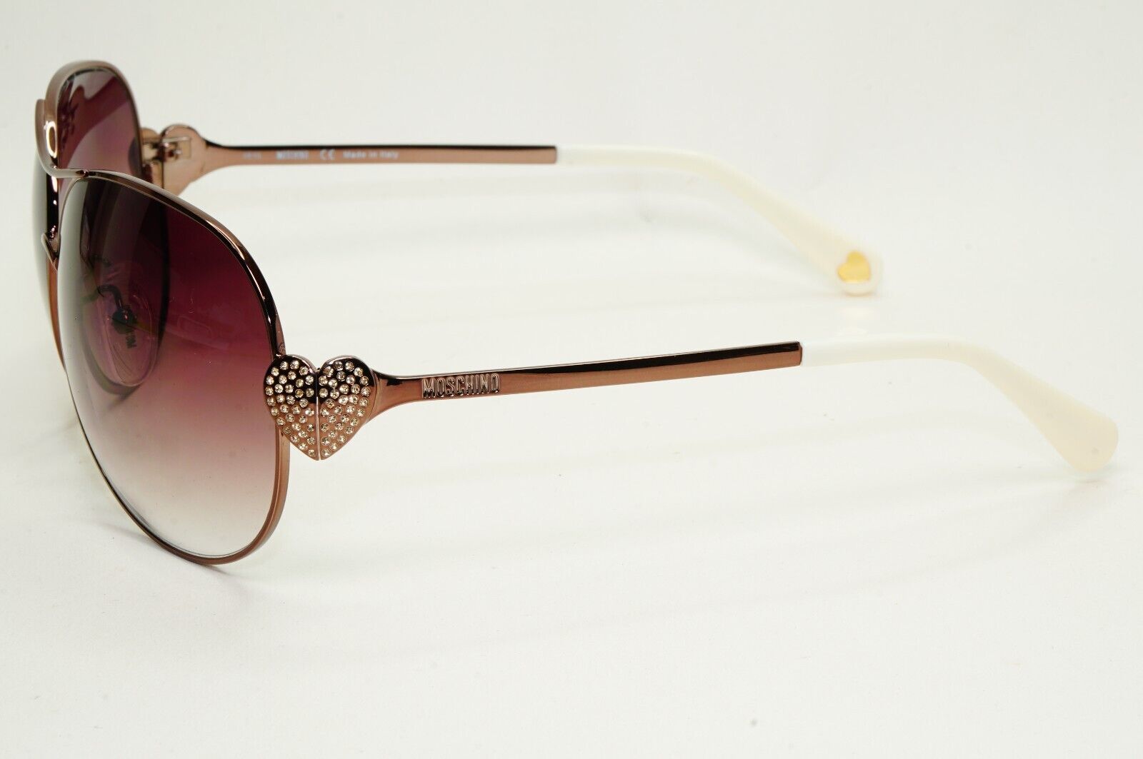Moschino Sunglasses 2005 Vintage Brown Bronze Pilot Heart MO578 02 101124
